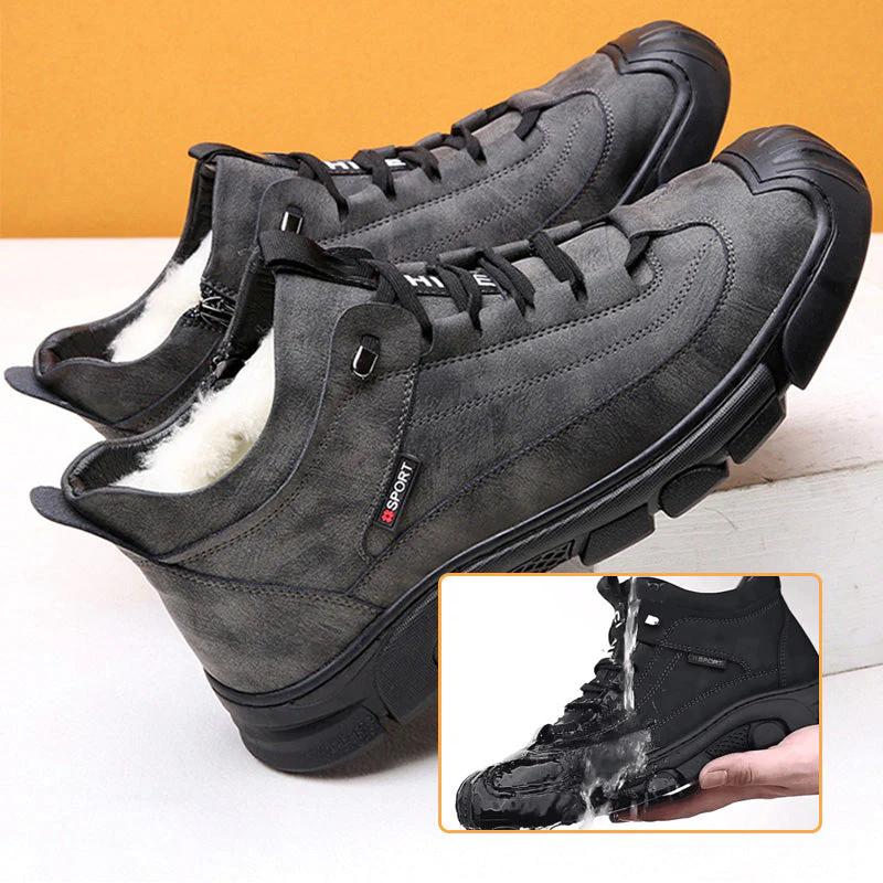 Men's Faux Wool Lining Leather Sneaker
