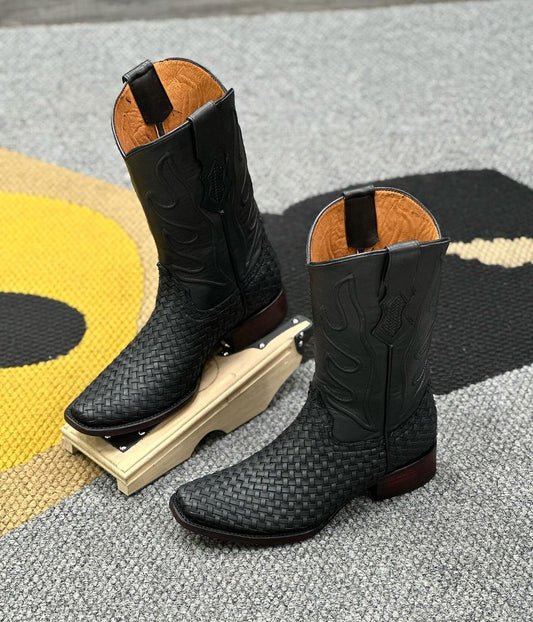 Vintage Textured Men's Leather Boots