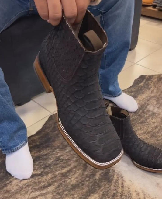 Men's Exotic Sculpted Leather Boots