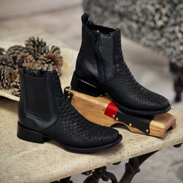 Italian Handmade Python Ankle Boots