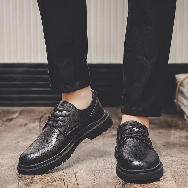 MEN'S BUSINESS SOFT COWHIDE CASUAL DERBY SHOES