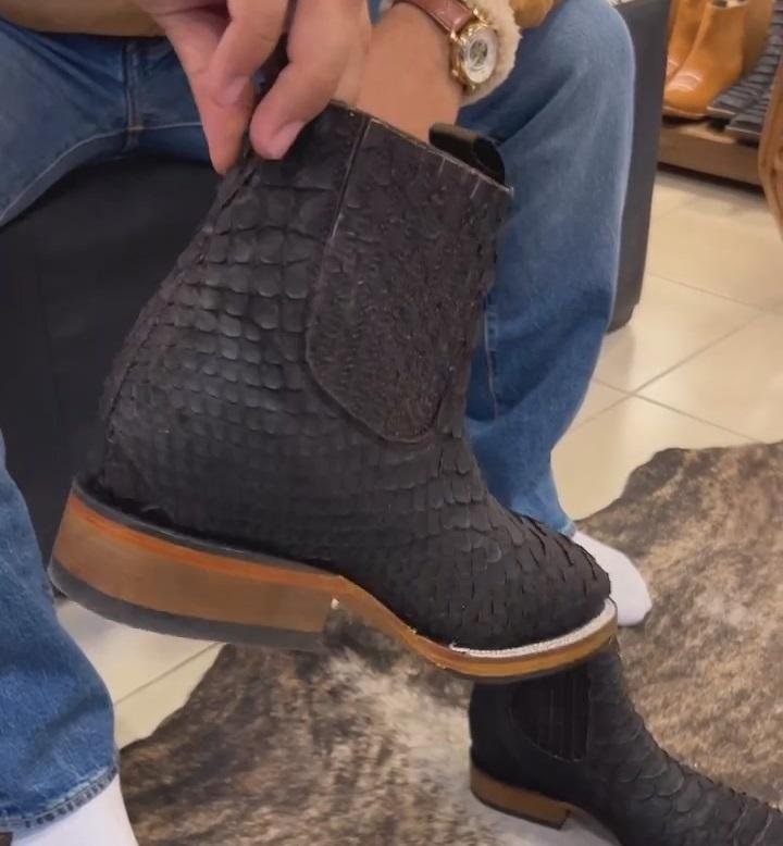 Men's Exotic Sculpted Leather Boots