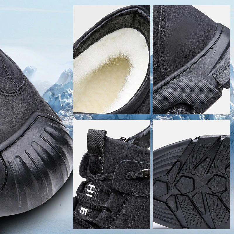 Men's Faux Wool Lining Leather Sneaker