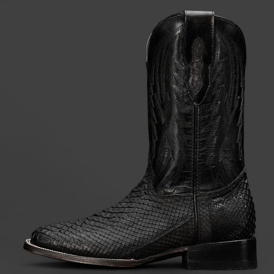 Hand-carved Textured Snakeskin Boots