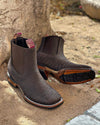 Vintage Textured Cowhide Cowboy Boots