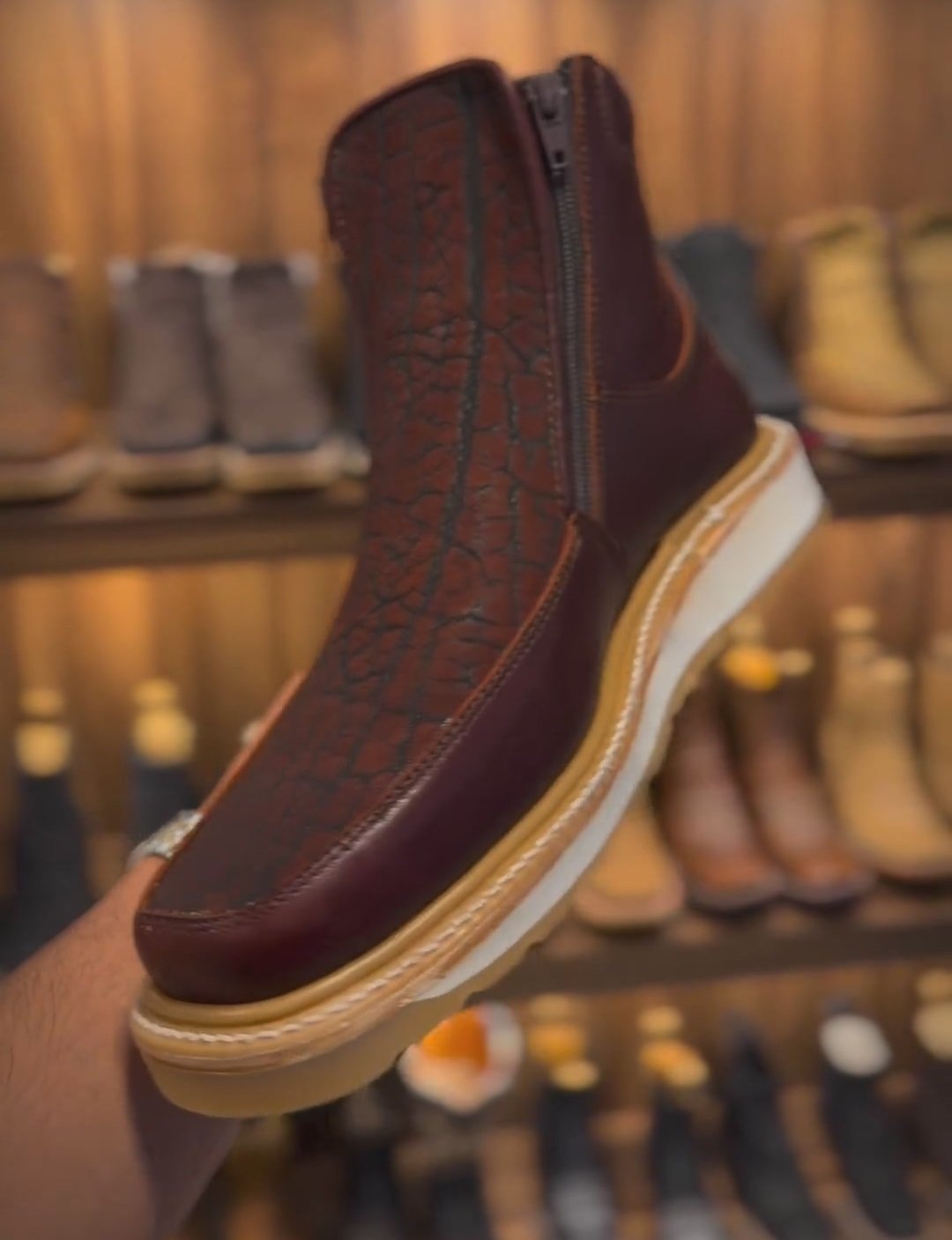 Western Stone Print Cowboy Boots