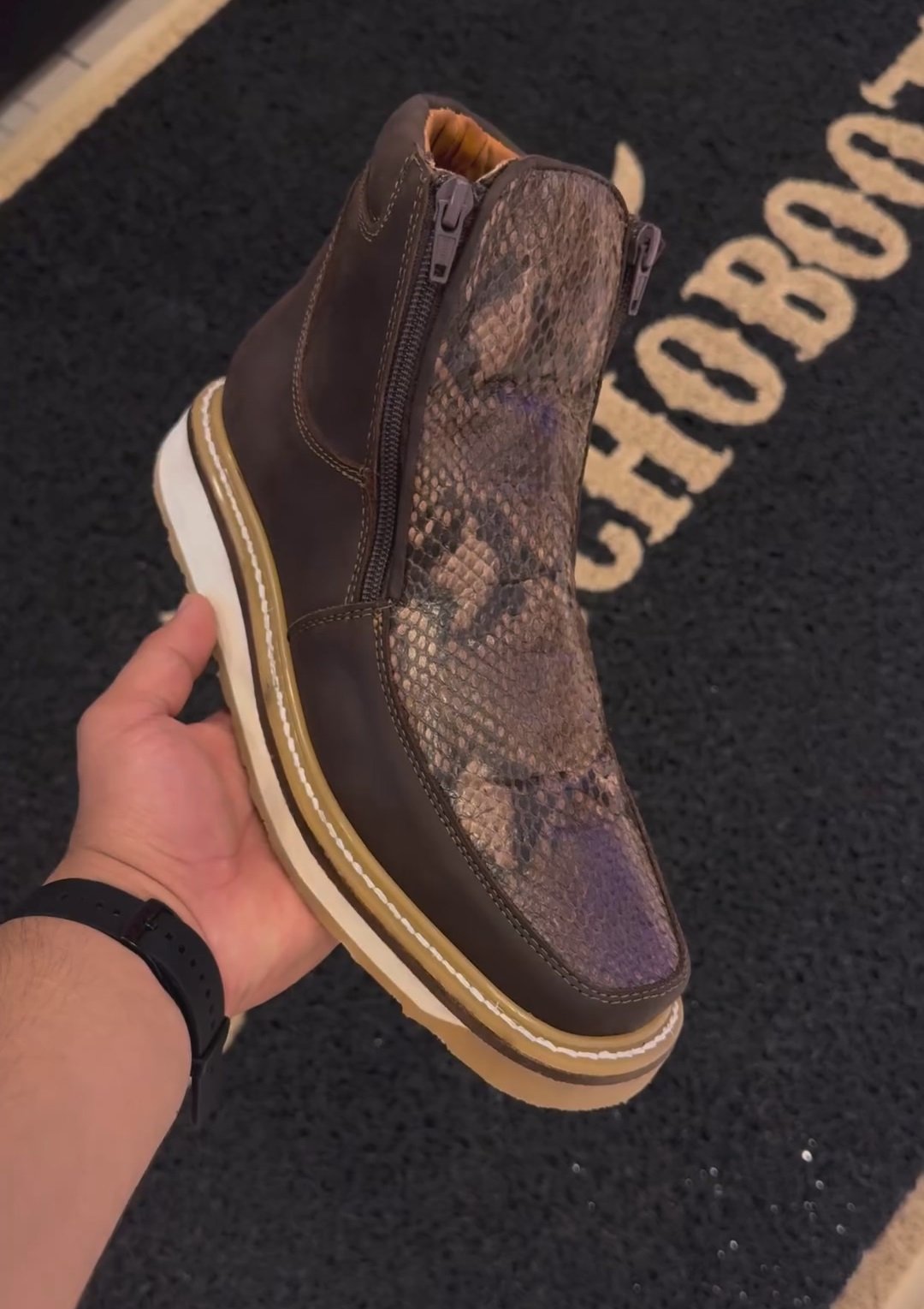 2024 Python Handmade Patchwork Boots