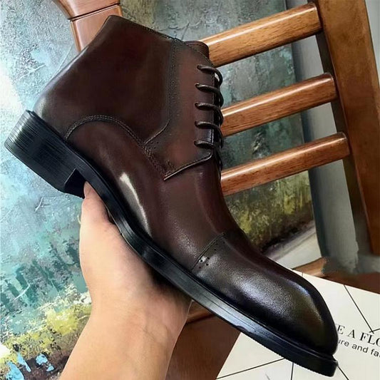 BUSINESS BRITISH RETRO MID-TOP MEN'S BOOTS