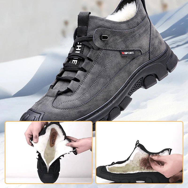 Men's Faux Wool Lining Leather Sneaker
