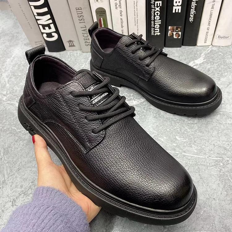 MEN'S BUSINESS SOFT COWHIDE CASUAL DERBY SHOES