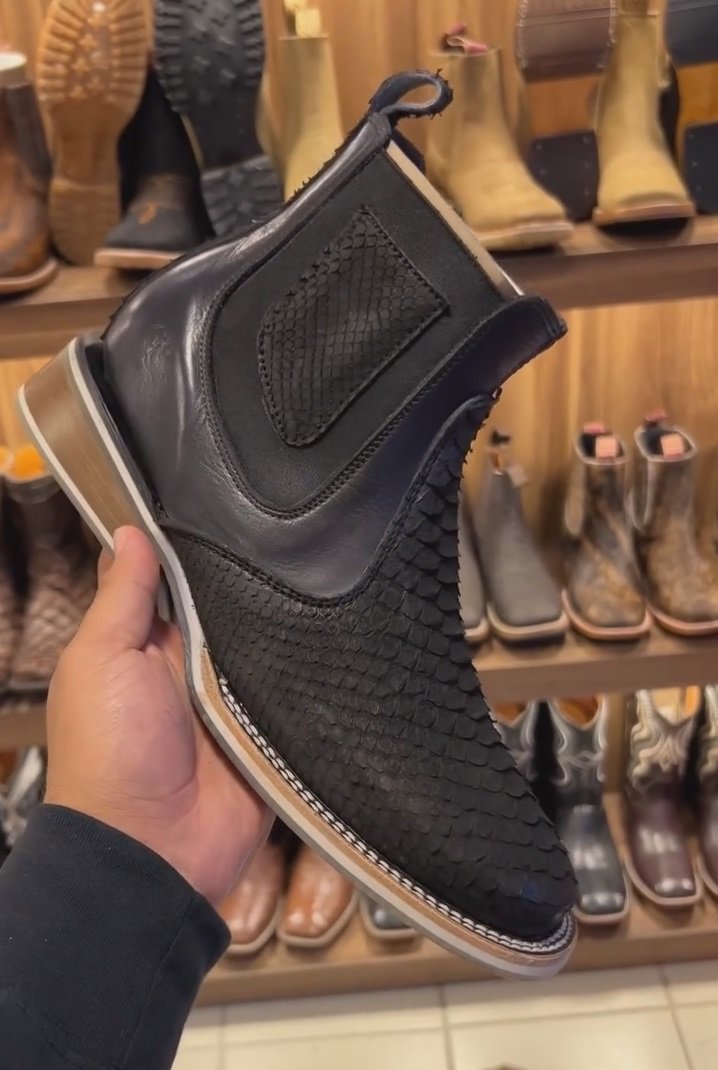 Men's Handmade Patchwork Leather Boots