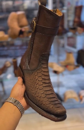 Italian Handmade Python Leather Boots