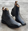 Black Vintage Crocodile Boots