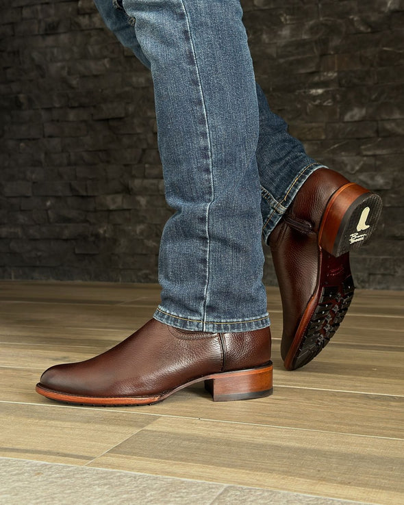 Hand Carved Buckskin Western Cowboy Boots