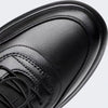 Black plain drawstring lace up sport shoe sneaker