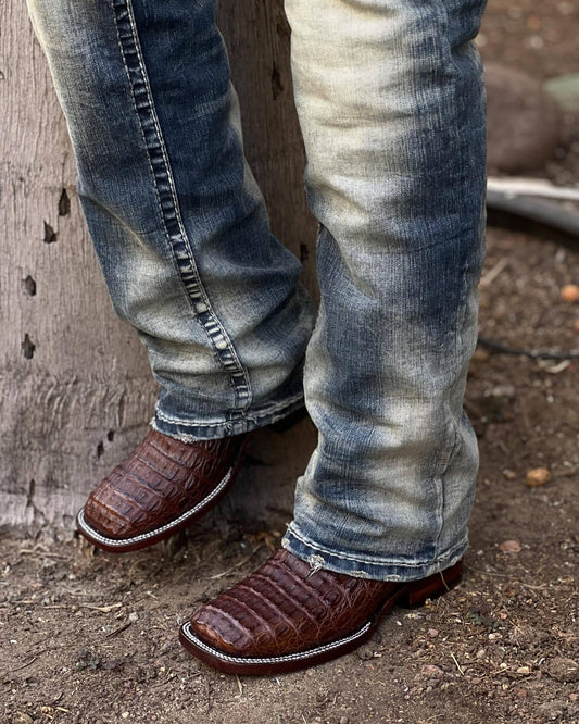 Italian Crocodile Bulldog Boots