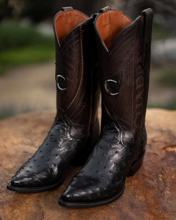 Italian Vintage Feature Pointed Toe Long Leather Boots