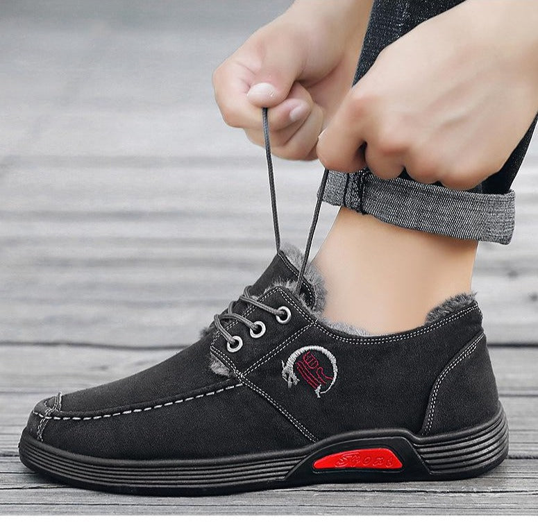 Winter new men's thickened warm padded cotton shoes