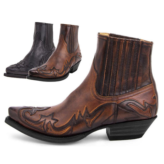 Pointed Toe High Heel Western Cowboy Boots