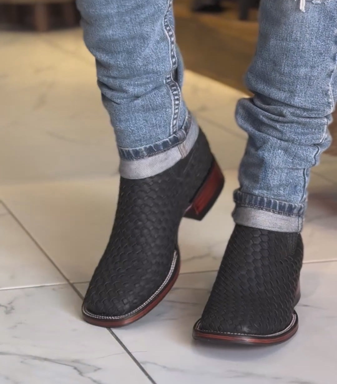 Ostrich Square Toe  Ankle Boots(Buy 2 Free Shipping✔️)