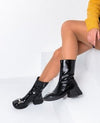 Round toe vamp metal boots