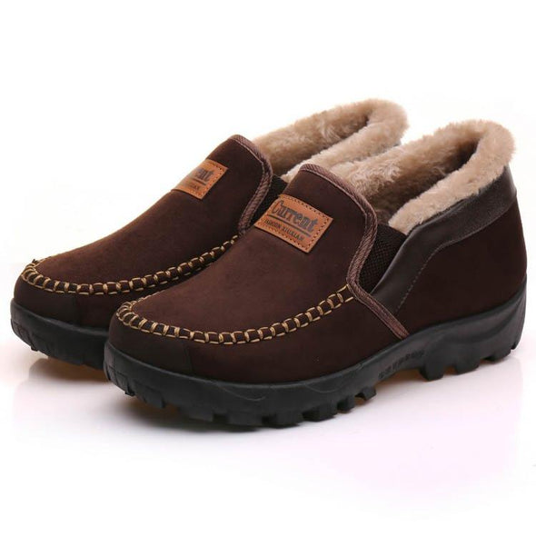 Men's Comfortable Waterproof Warm Cow Leather Snow Boots