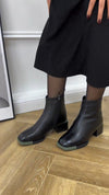 Plush warm high heeled leather boots