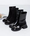 Round toe vamp metal boots