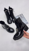 Round toe instep metal boots