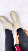 White Long Padded Boots
