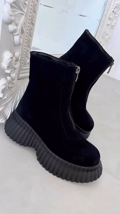 Middle Zipper Thick Sole Warm Boots