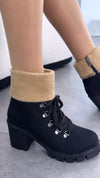 Fuzzy Mouth Heeled Boots
