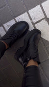 Black leather shoes