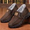 Men's Warm Comfortable Arch Support Waterproof Fleece Cow Leather Snow Boots