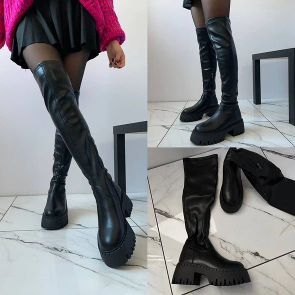 Black Knee High Boots