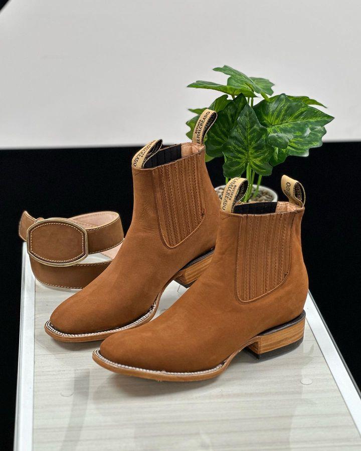 Italian Honey Tooled Boots