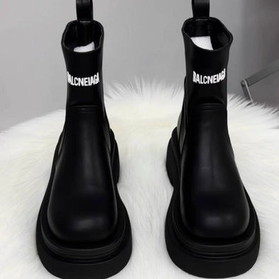 Round Toe Letter Boots