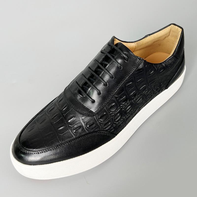 Crocodile Print Casual Board Leather Shoes