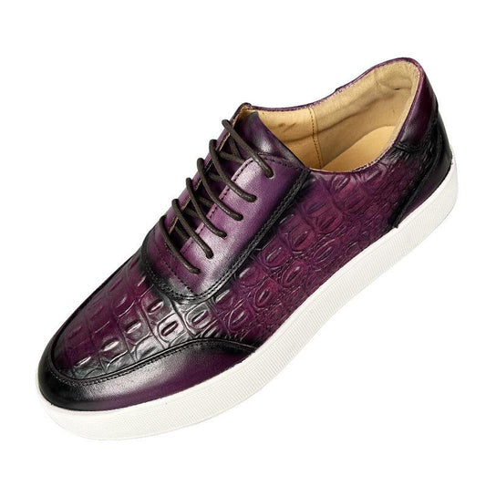 Crocodile Print Casual Board Leather Shoes