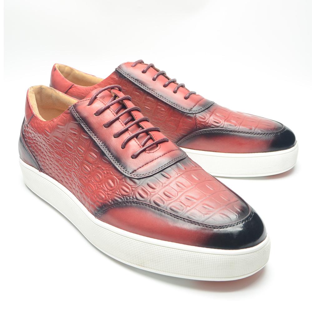 Crocodile Print Casual Board Leather Shoes