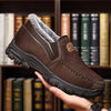 Men's Warm Comfortable Arch Support Waterproof Fleece Cow Leather Snow Boots