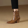 Casual Pointed Toe Short Heel Western Cowboy Boots